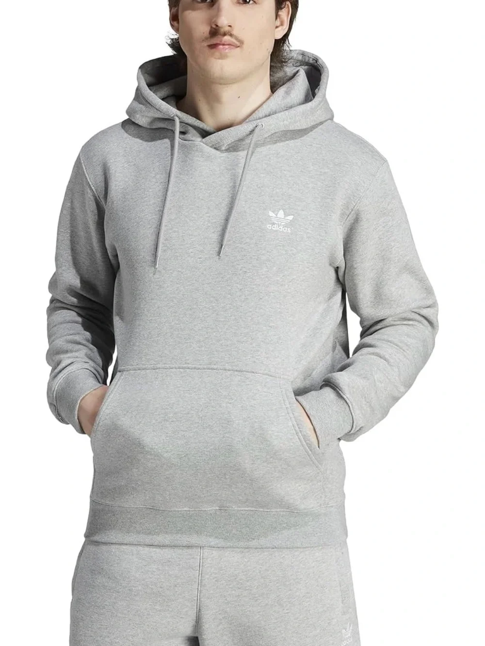 Adidas Originals Trefoil Essentials Hoodie - Heather Gray